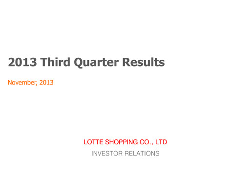 Thumbnail Lotte Shopping Quarterly Report 2013-q3