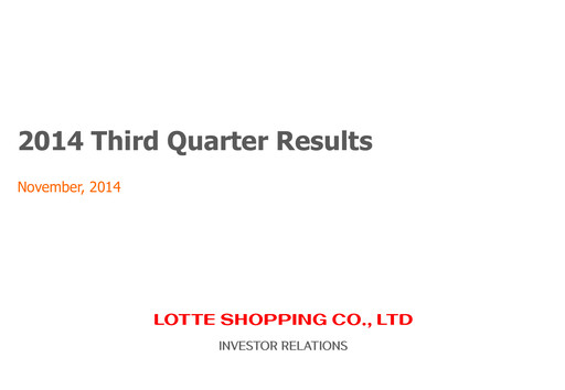 Thumbnail Lotte Shopping Quarterly Report 2014-q3