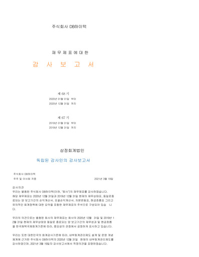 Thumbnail DB HiTek Financial Statement 2020