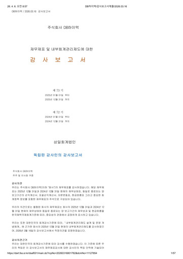 Thumbnail DB HiTek Financial Statement 2025