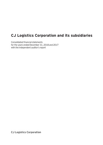 Thumbnail CJ Logistics Corporation Financial Statement 2018