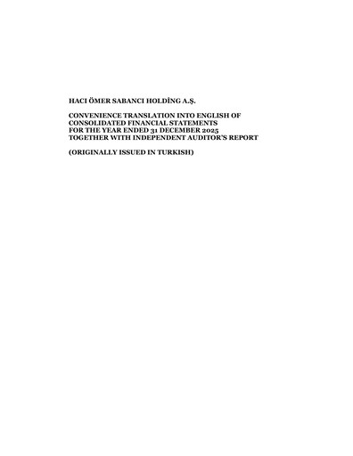 Thumbnail Sabancı Holding
 Financial Statement 2025