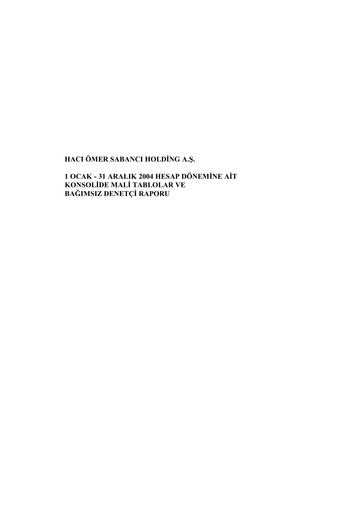 Thumbnail Sabancı Holding
 Financial Statement 2004