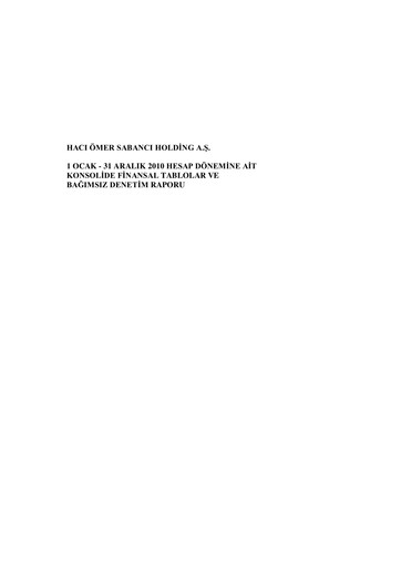 Thumbnail Sabancı Holding
 Financial Statement 2010