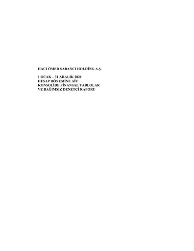 Thumbnail Sabancı Holding
 Financial Statement 2021