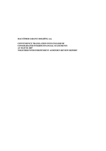 Thumbnail Sabancı Holding
 Half-year Report 2007