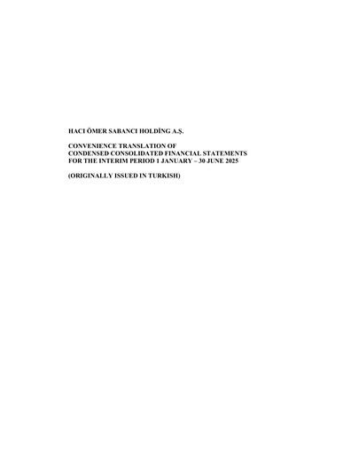 Thumbnail Sabancı Holding
 Half-year Report 2025