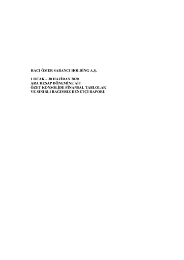 Thumbnail Sabancı Holding
 Half-year Report 2020