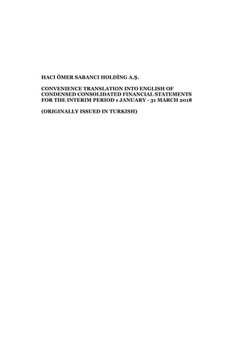 Thumbnail Sabancı Holding
 Quarterly Report 2018-q1