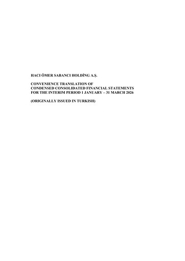 Thumbnail Sabancı Holding
 Quarterly Report 2026-q1