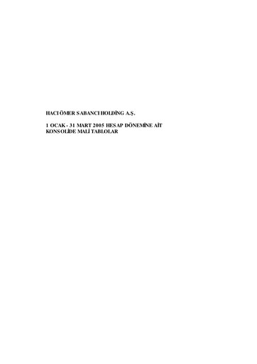 Thumbnail Sabancı Holding
 Quarterly Report 2005-q1