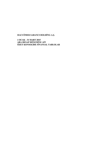 Thumbnail Sabancı Holding
 Quarterly Report 2015-q1