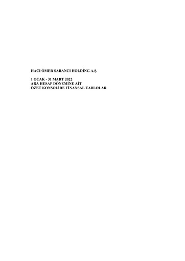 Thumbnail Sabancı Holding
 Quarterly Report 2022-q1