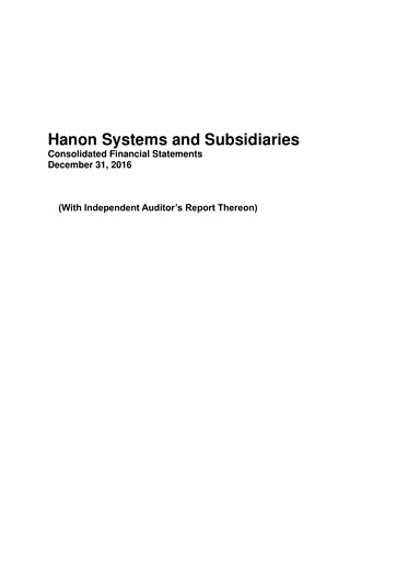 Thumbnail Hanon Systems Financial Statement 2016