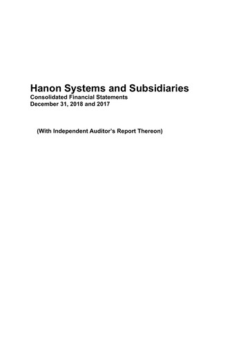 Thumbnail Hanon Systems Financial Statement 2018