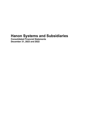 Thumbnail Hanon Systems Financial Statement 2023