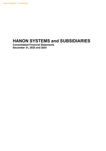 Thumbnail Hanon Systems Financial Statement 2025