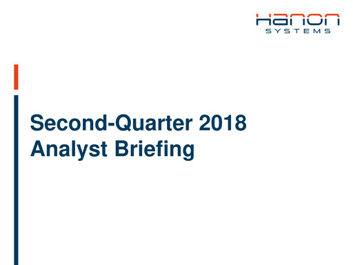 Thumbnail Hanon Systems Quarterly Report 2018-q2