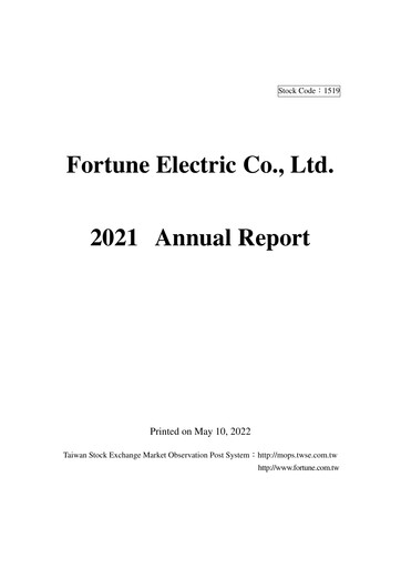 Vorschaubild Fortune Electric Co., Ltd. Jahresbericht 2021