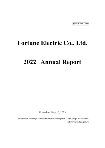Vorschaubild Fortune Electric Co., Ltd. Jahresbericht 2022