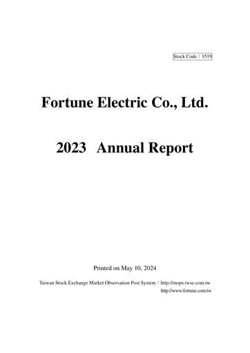 Vorschaubild Fortune Electric Co., Ltd. Jahresbericht 2023