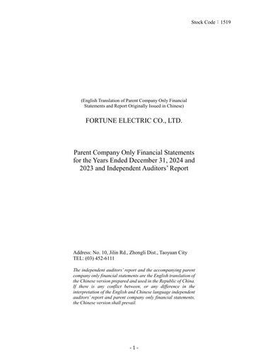 Thumbnail Fortune Electric Co., Ltd. Financial Statement 2024