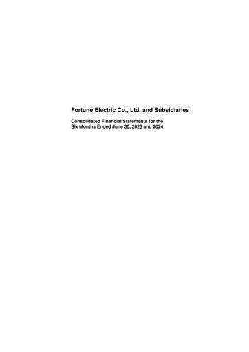 Thumbnail Fortune Electric Co., Ltd. Half-year Report 2025-h1