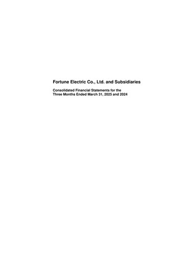 Thumbnail Fortune Electric Co., Ltd. Quarterly Report 2025-q1