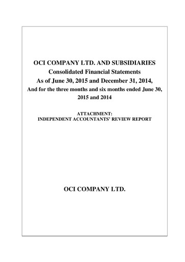 Thumbnail OCI Holdings Company Half-year Report 2015-h1