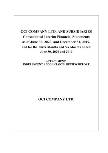 Thumbnail OCI Holdings Company Half-year Report 2020-h1