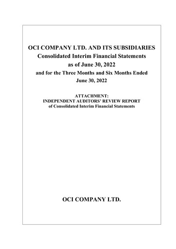Thumbnail OCI Holdings Company Half-year Report 2022-h1