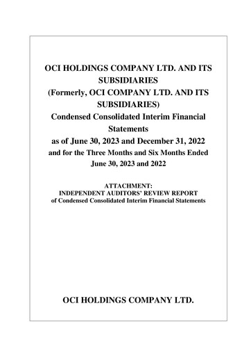 Thumbnail OCI Holdings Company Half-year Report 2023-h1