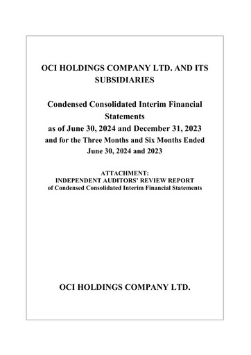 Thumbnail OCI Holdings Company Half-year Report 2024-h1