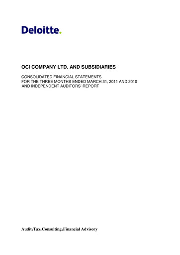 Thumbnail OCI Holdings Company Quarterly Report 2011-q1