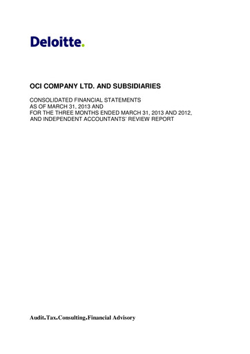 Thumbnail OCI Holdings Company Quarterly Report 2013-q1