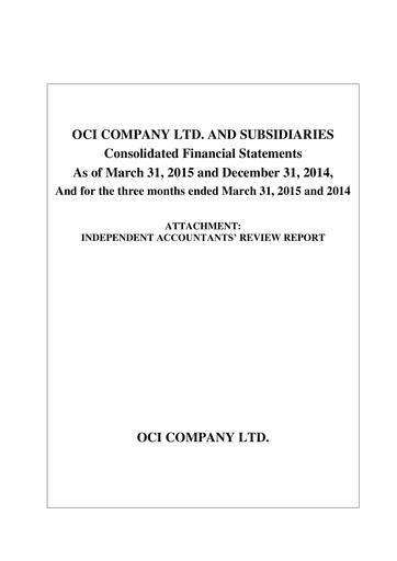 Thumbnail OCI Holdings Company Quarterly Report 2015-q1