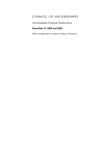 Thumbnail CJ ENM CO., Ltd. Financial Statement 2024