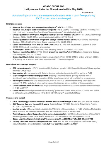 Thumbnail Ocado Half-year Report 2026-h1