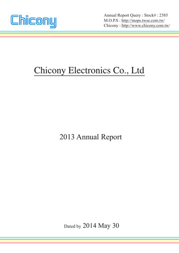 Miniature Chicony Electronics Rapport annuel 2013