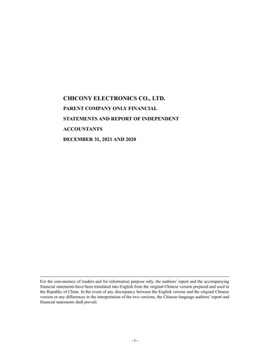 Thumbnail Chicony Electronics Financial Statement 2021