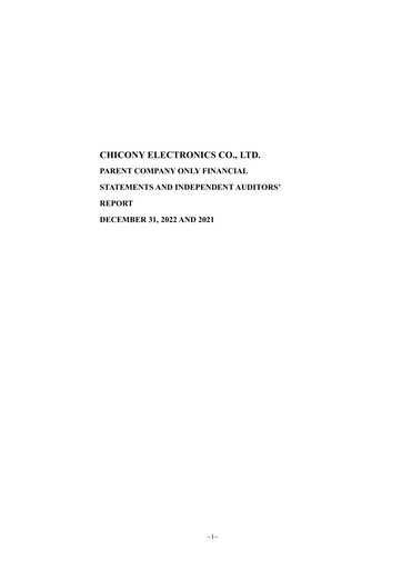 Thumbnail Chicony Electronics Financial Statement 2022