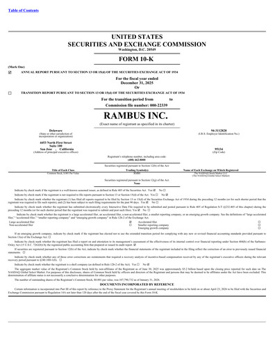 Miniature Rambus Rapport annuel 2025