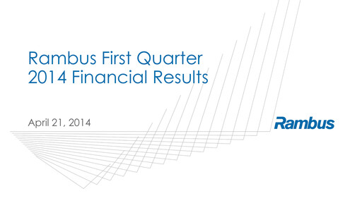 Thumbnail Rambus Quarterly Report 2014-q1