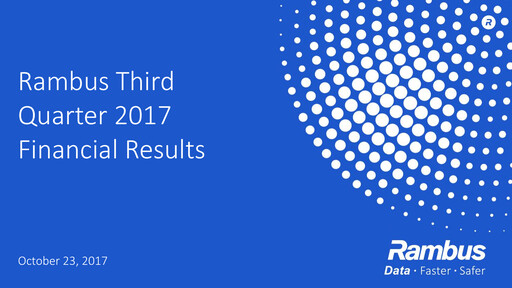 Thumbnail Rambus Quarterly Report 2017-q3