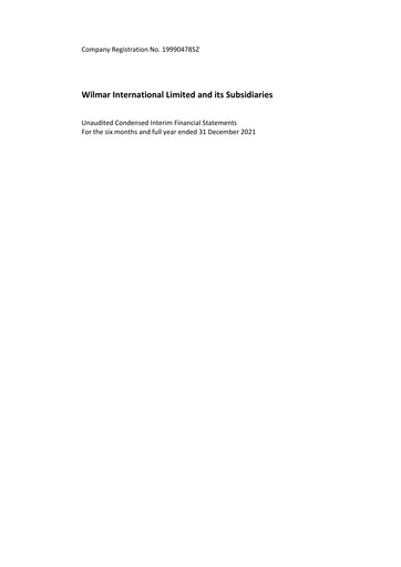 Thumbnail Wilmar International Financial Statement 2021