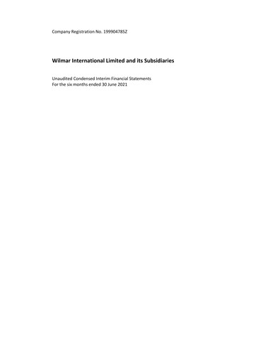 Thumbnail Wilmar International Half-year Report 2021-h1