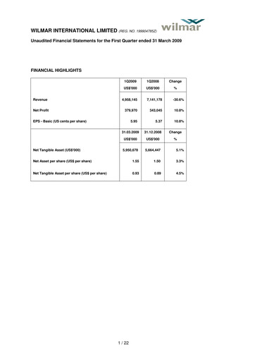Thumbnail Wilmar International Quarterly Report 2009-q1