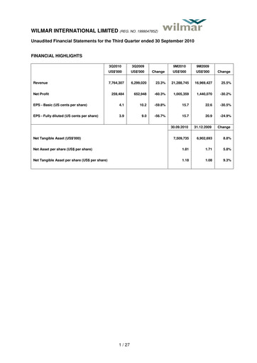 Thumbnail Wilmar International Quarterly Report 2010-q3