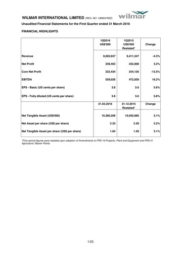 Thumbnail Wilmar International Quarterly Report 2016-q1