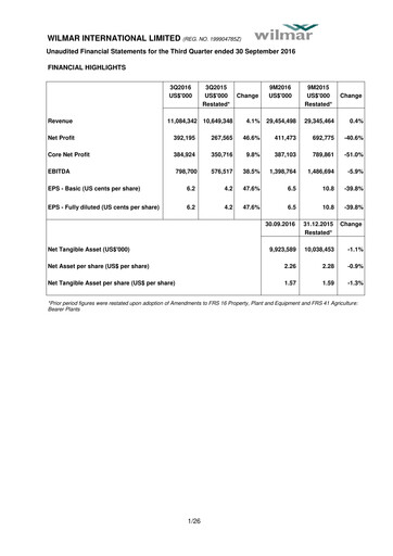Thumbnail Wilmar International Quarterly Report 2016-q3